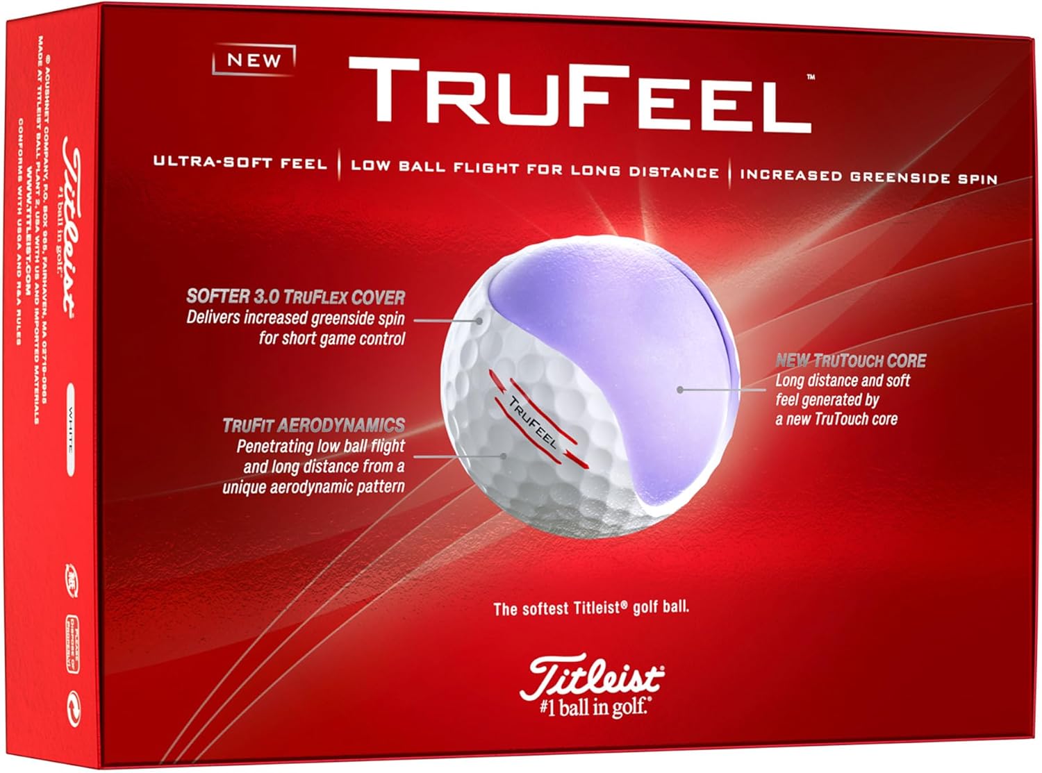 Titleist TruFeel Golf Ball, Pack of 12 Balls - Image 2