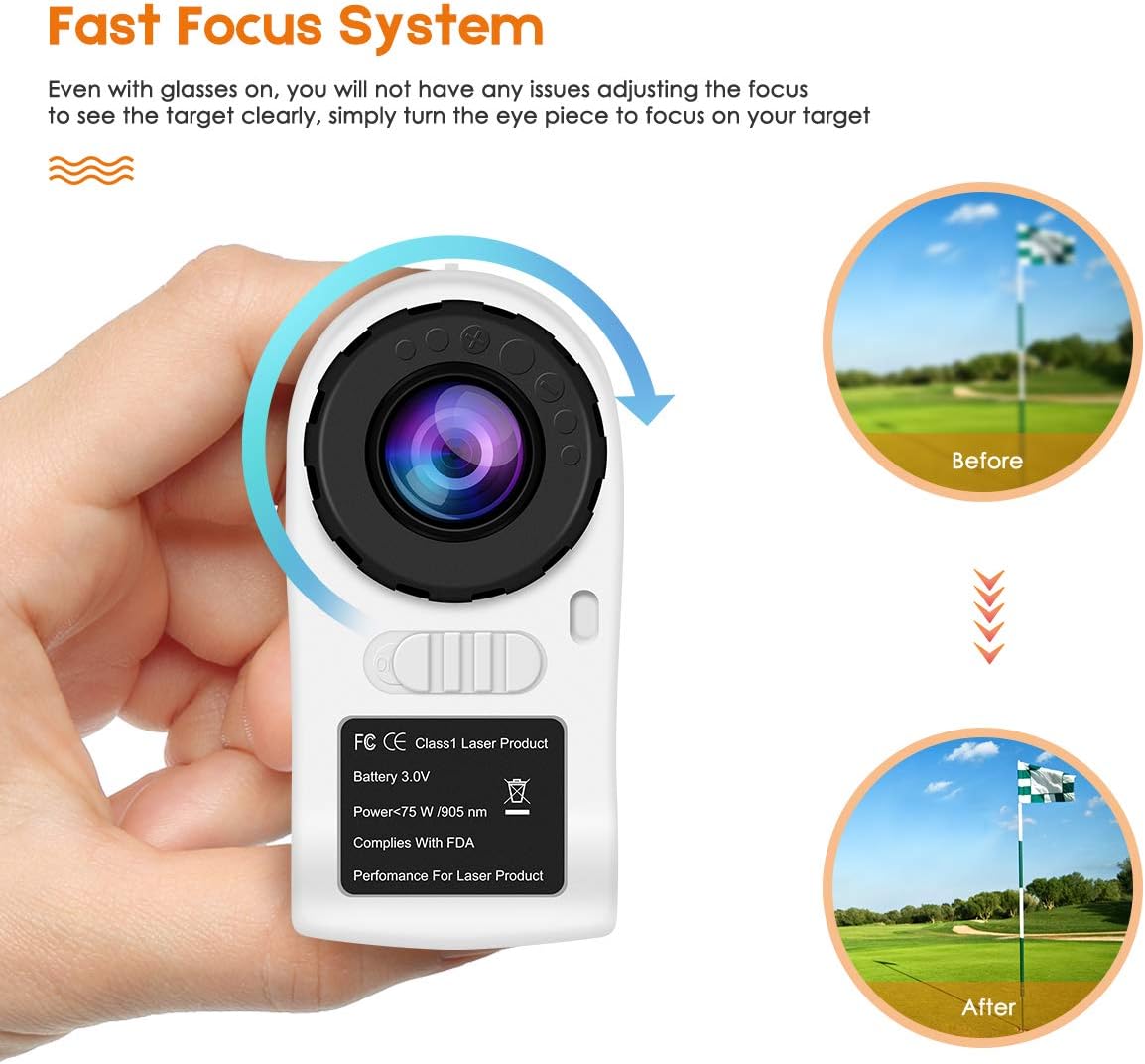 Rangefinder Golf 656 Yards Rangefinder with Flag-Lock, 6X Magnification,Vibration,Distance Measurement,The Most Suitable Gift for golfers - Image 4