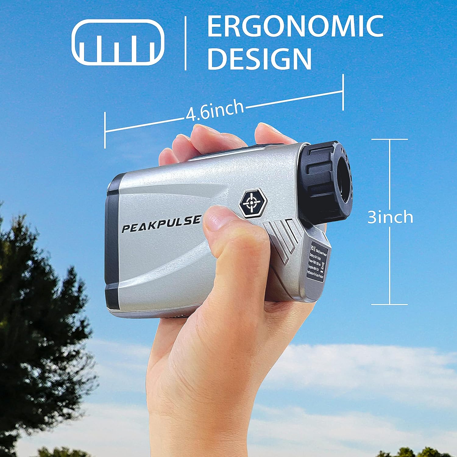 Golf Range Finder,PeakPulse LC600AG Rangefinder Golf 600 Yards Rangefinder with Slope Compensation,Flag-Lock,6X magnification,Continuous Measurement,3 Modes, for Golfers - Image 3