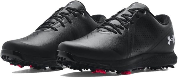 Under Armour Mens Charged Draw Spiked Golf Shoes - Black/Mod Grey - UK 9.5 - Image 4