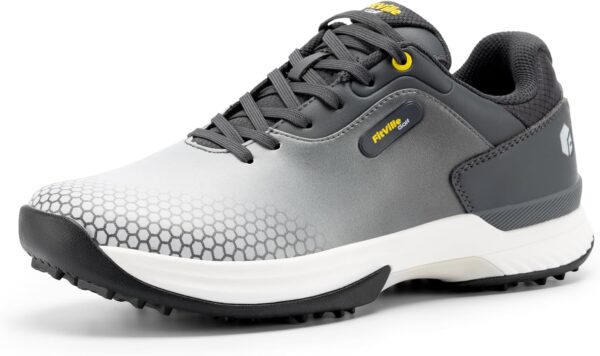 FitVille Mens Golf Shoes Extra Wide Fit Casual Sneakers Water Resistant Non Slip Outdoor Spiked Trainers for Golf Training