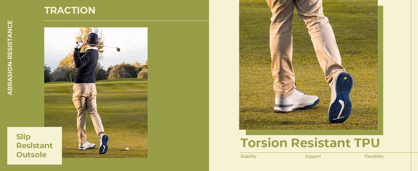 Mens Golf Shoes with Spikes Professional Spiked Golf Shoes