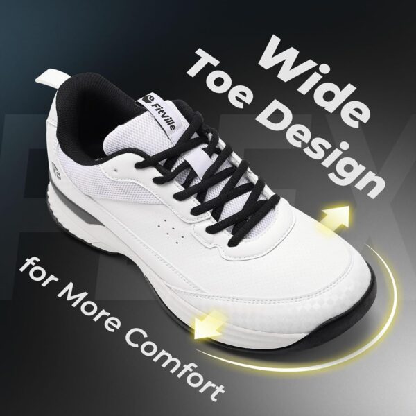 FitVille Men's Waterproof Golf Shoes Extra Wide Fit Professional Spiked Golf Shoes Non Slip Outdoor Casual Trainers - Image 4