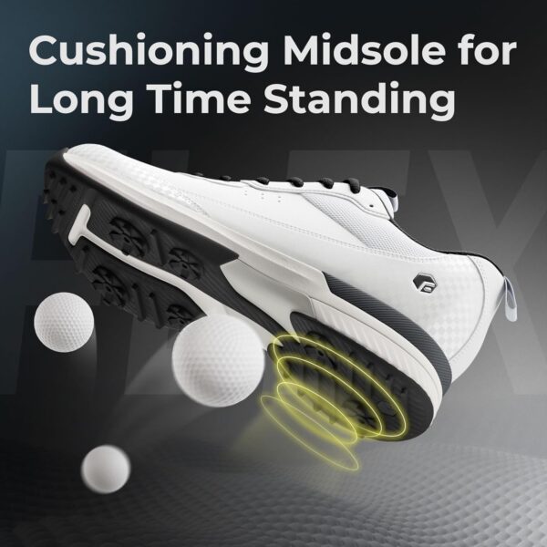 FitVille Men's Waterproof Golf Shoes Extra Wide Fit Professional Spiked Golf Shoes Non Slip Outdoor Casual Trainers - Image 5