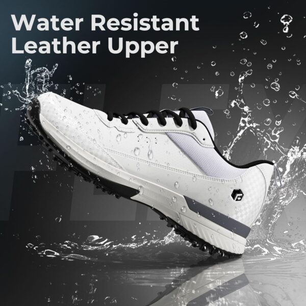 FitVille Men's Waterproof Golf Shoes Extra Wide Fit Professional Spiked Golf Shoes Non Slip Outdoor Casual Trainers - Image 6