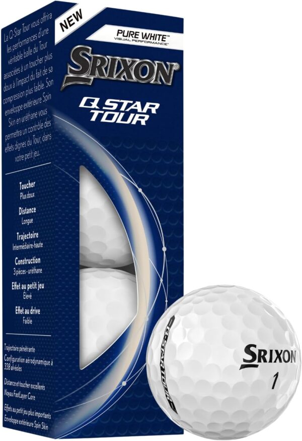 Srixon, New Q-Star Tour 5 2024 - Dozen Golf Balls - Soft Feel, Spin, Performance and Power - 3 Pieces - Urethane - Premium Golf Accessories and Golf Gifts - Image 4