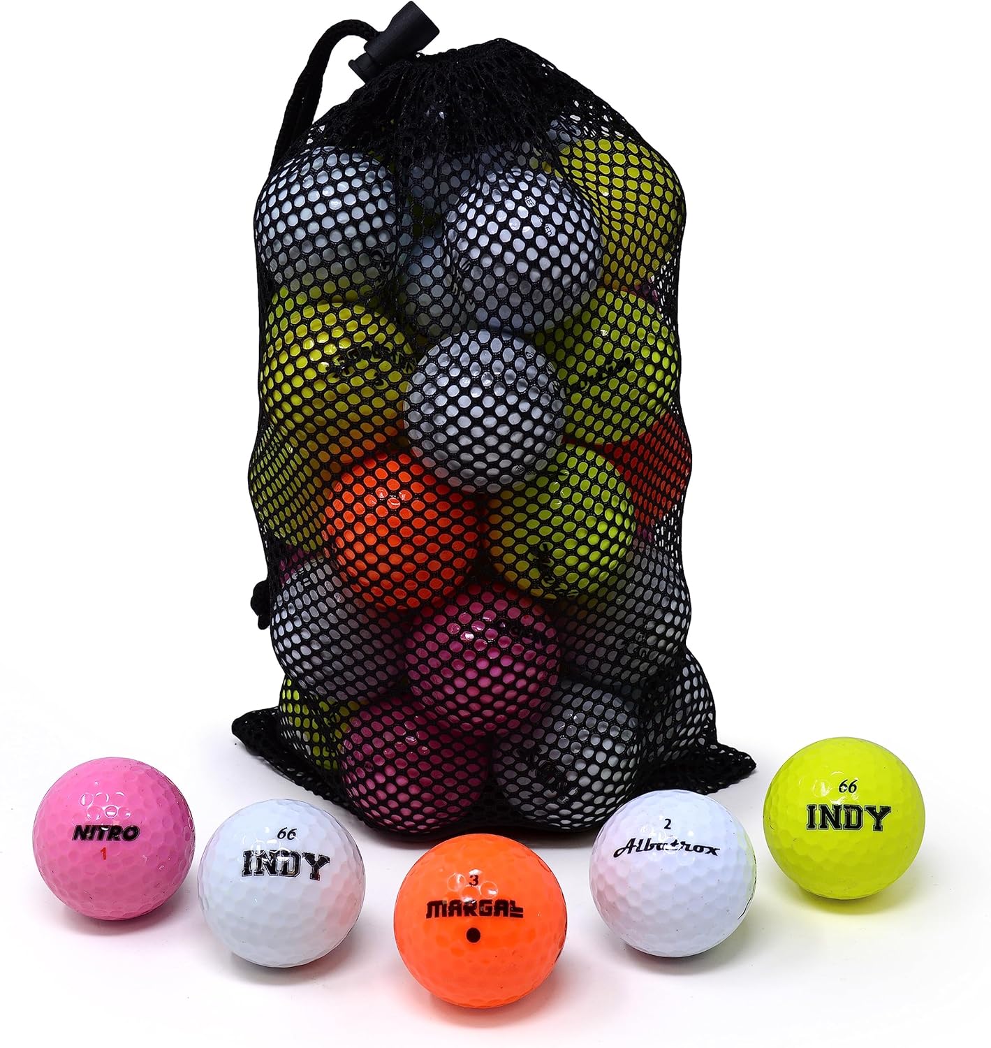 24 Mixed Golf Balls with Carry Bag | Mixed Golf Balls | Ideal for Practice and Play | Golf Ball Assortment | Convenient Carry Bag Included - Image 2