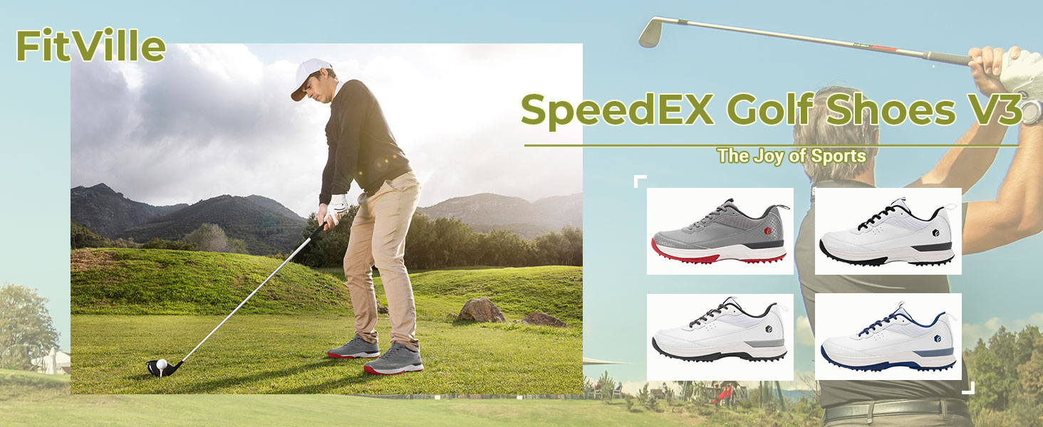 Mens Golf Shoes with Spikes Professional Spiked Golf Shoes