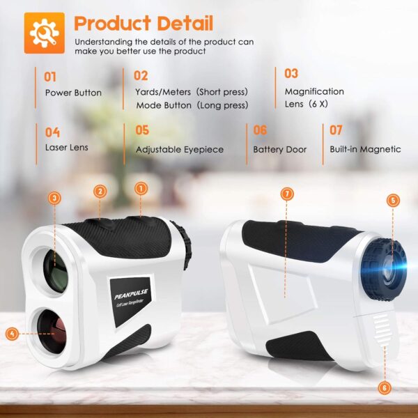 KB600AG Golf Rangefinder,600 Yards Golf Laser Rangefinder with Slope,High-Precision Golf Range Finder Devices with Magnet & 6X Magnification & Flag Pole Locking Vibration Function,3 Modes - Image 2