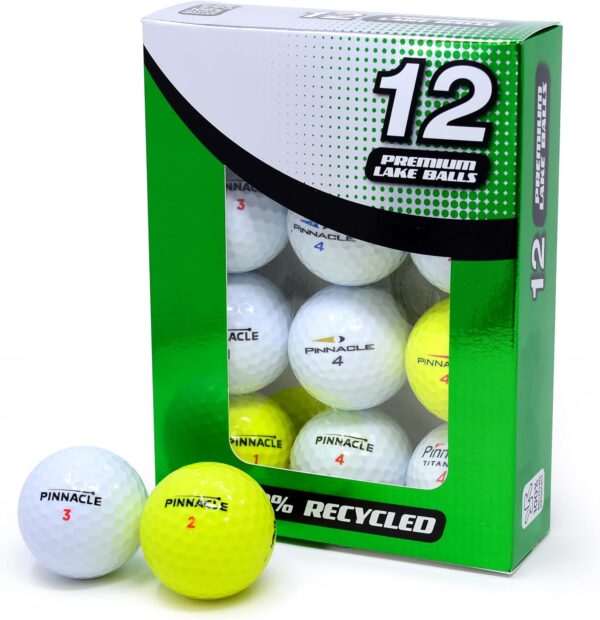 Pinnacle Grade A Used Golf Balls - 12 Pack | Recycled Pinnacle Lake Golf Balls Lake Balls | Mixed Pinnacle Golf Balls for Exceptional Performance