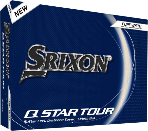 Srixon, New Q-Star Tour 5 2024 - Dozen Golf Balls - Soft Feel, Spin, Performance and Power - 3 Pieces - Urethane - Premium Golf Accessories and Golf Gifts