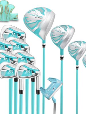 MAZEL Golf Club Set 12 Pieces Included #Driver Club,#3&5 Fairway Wood,#Golf Iron 4,5,6,7,8,9,P,#Hybrid Club,#Golf Putter,Golf Clubs 12 Pieces a Set for Men&Women